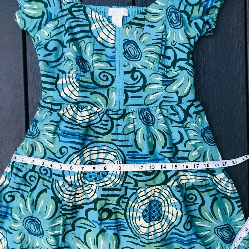 House of Harlow Babydoll Mini Dress Size Small Blue Linen Retro Puff Sleeve NWOT - Picture 7 of 10